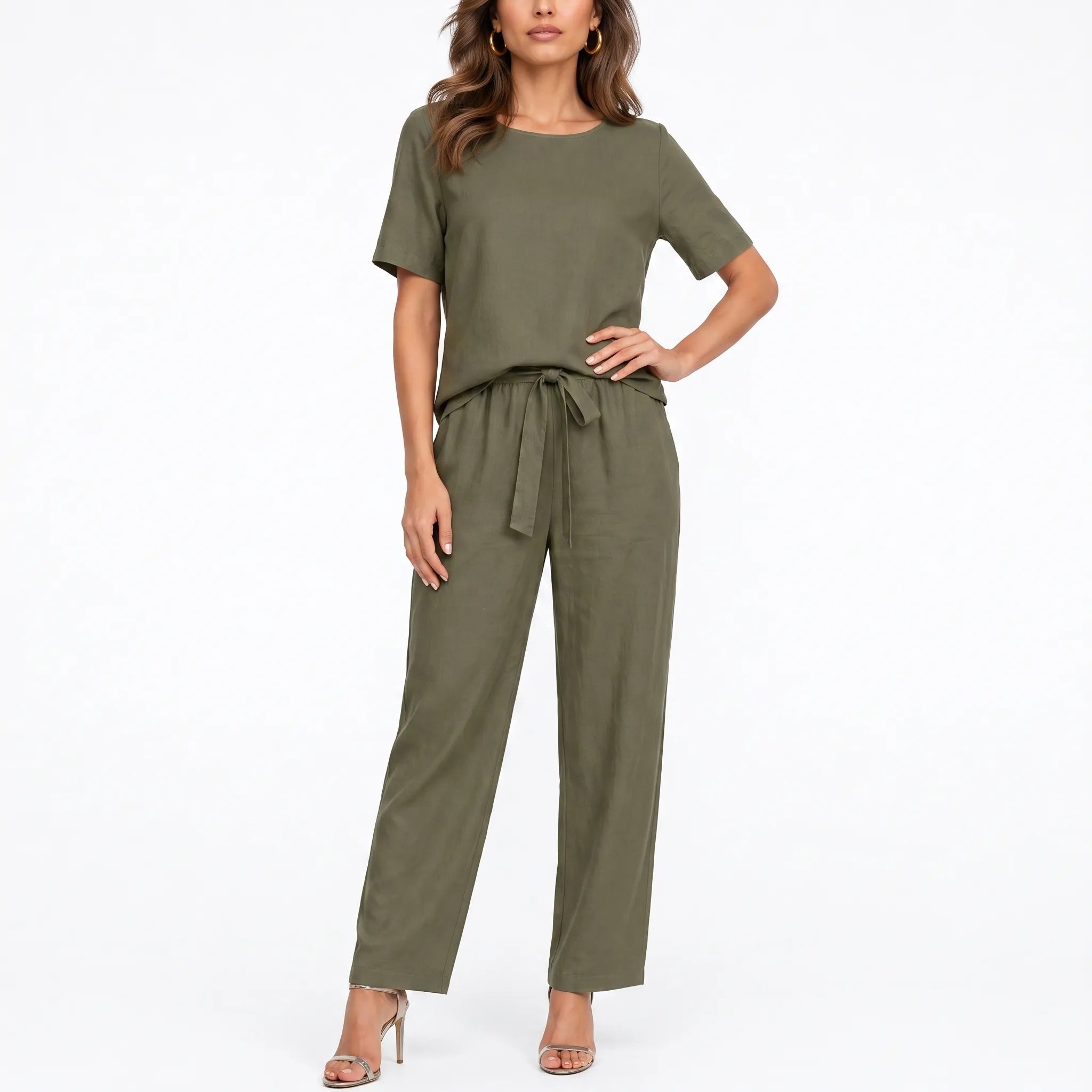 LuminaSet  - Womens Two Piece Pant Set Relaxed Daily Wear