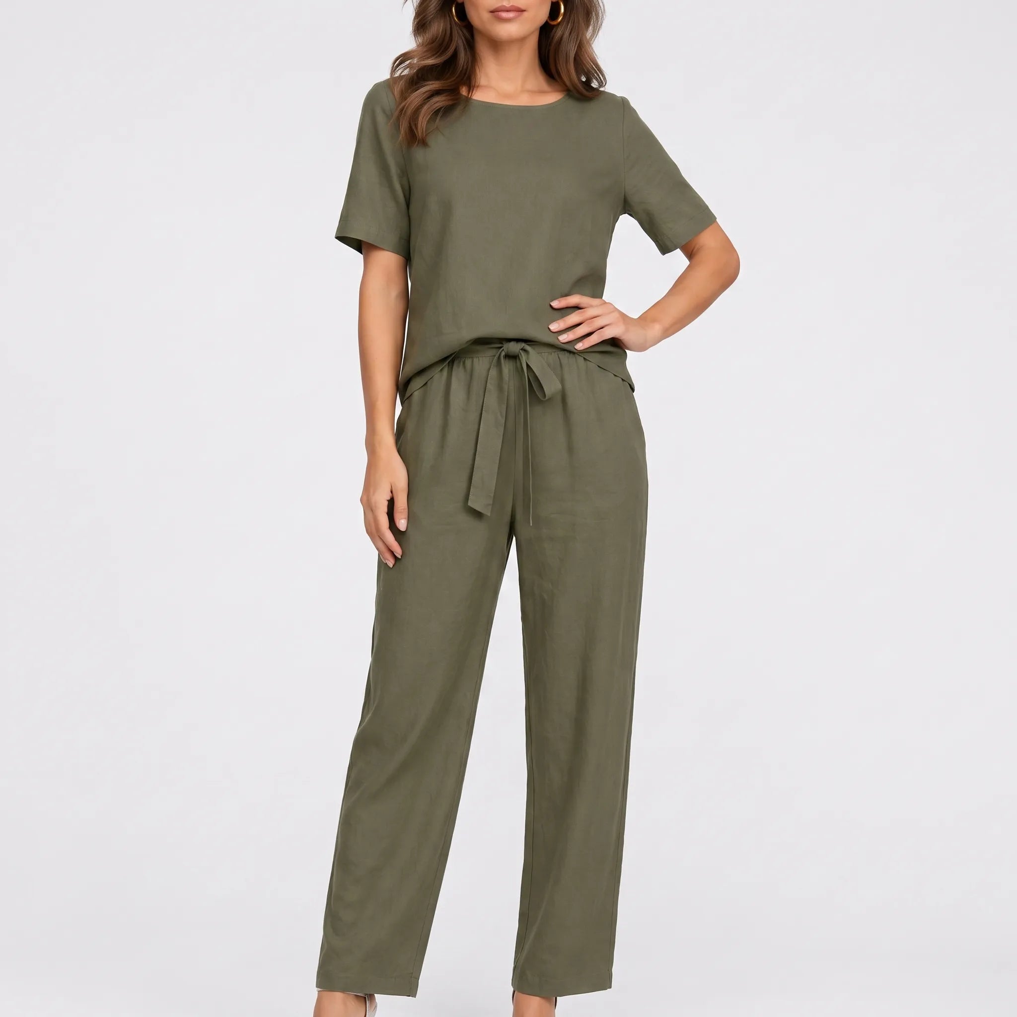 LuminaSet  - Womens Two Piece Pant Set Relaxed Daily Wear