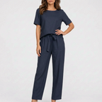 LuminaSet  - Womens Two Piece Pant Set Relaxed Daily Wear