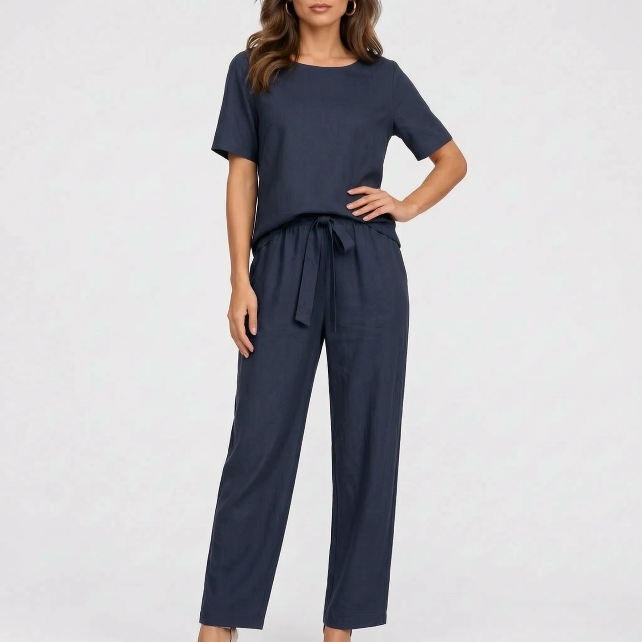 LuminaSet  - Womens Two Piece Pant Set Relaxed Daily Wear