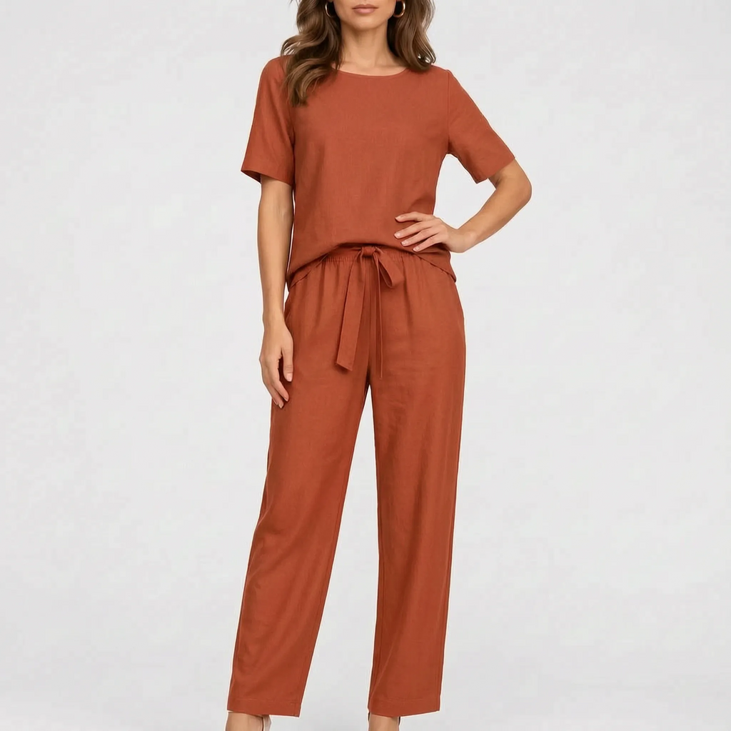 LuminaSet  - Womens Two Piece Pant Set Relaxed Daily Wear