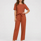 LuminaSet  - Womens Two Piece Pant Set Relaxed Daily Wear