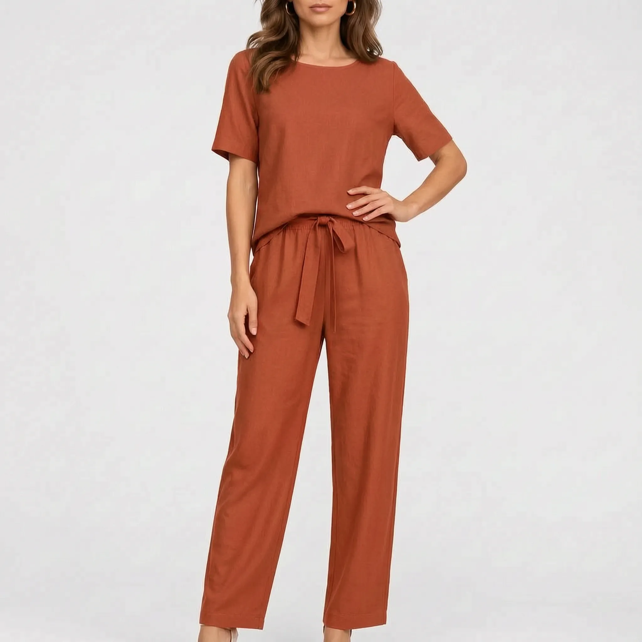 LuminaSet  - Womens Two Piece Pant Set Relaxed Daily Wear