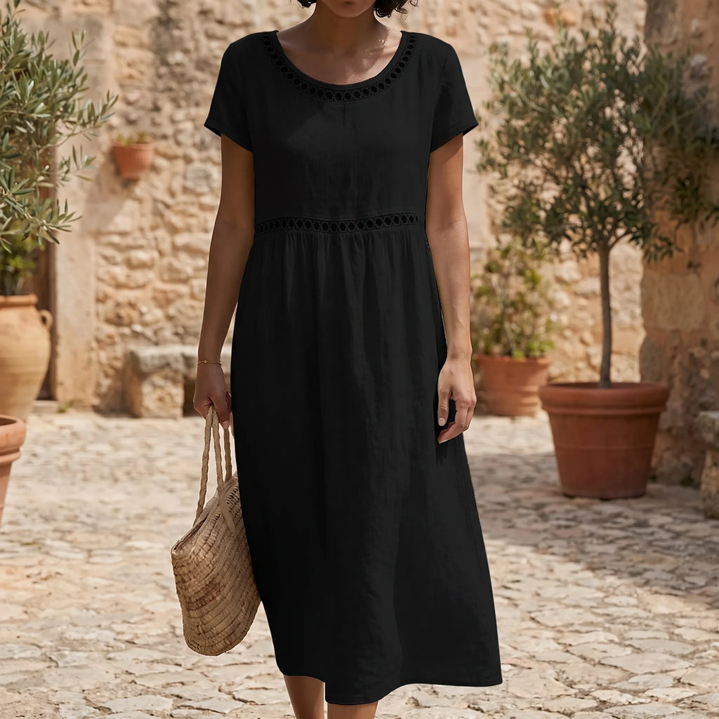Luminara  - Short Sleeve Lace Midi Dress Summer Holidays