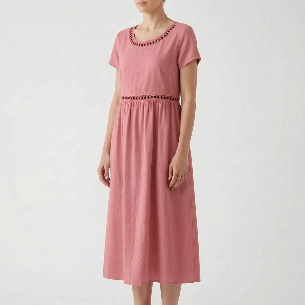 Luminara  - Short Sleeve Lace Midi Dress Summer Holidays