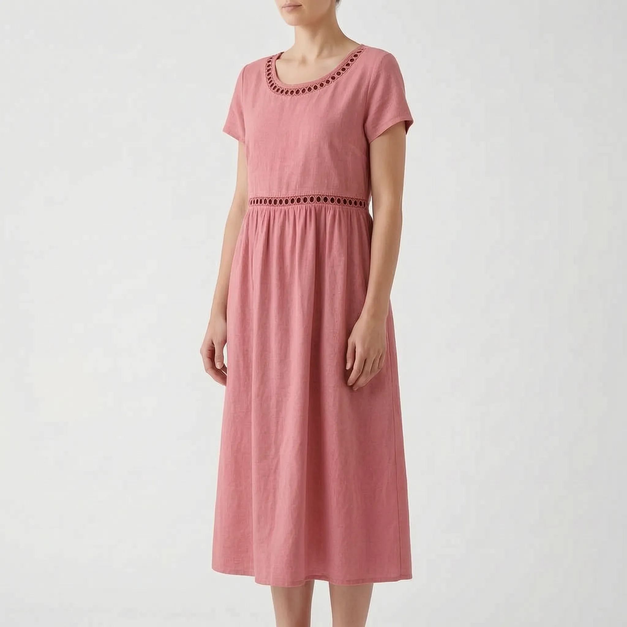Luminara  - Short Sleeve Lace Midi Dress Summer Holidays