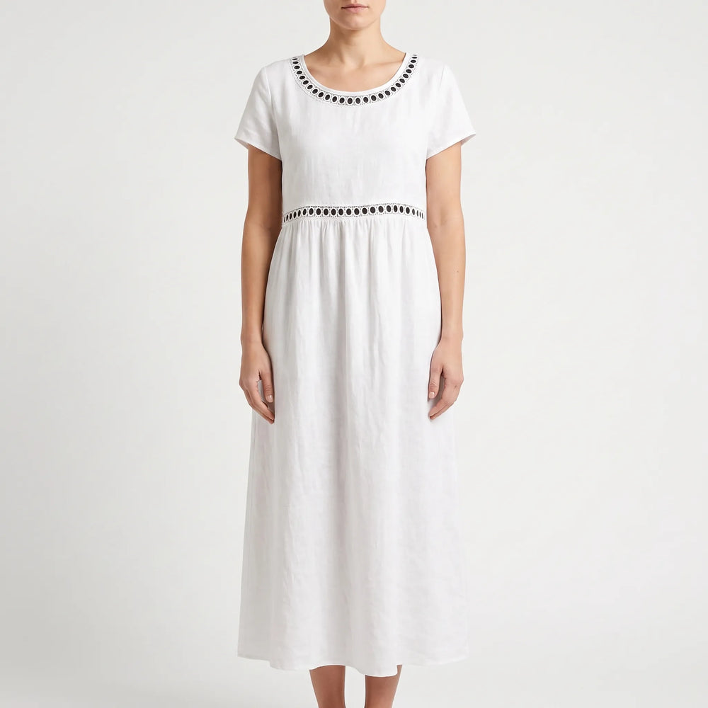 Luminara  - Short Sleeve Lace Midi Dress Summer Holidays
