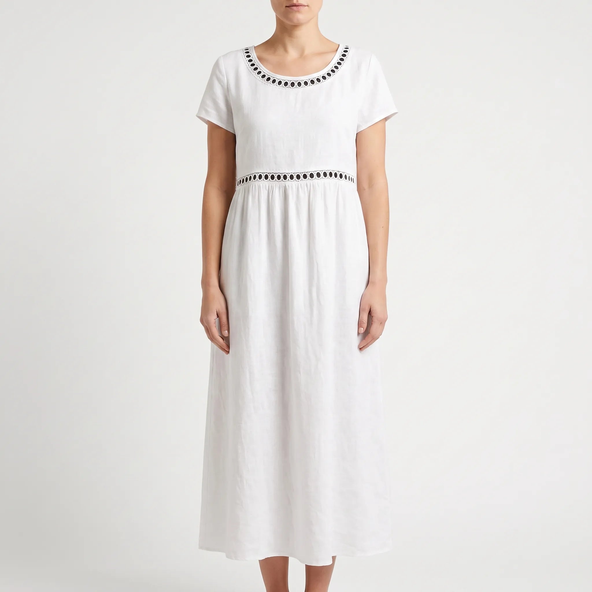 Luminara  - Short Sleeve Lace Midi Dress Summer Holidays