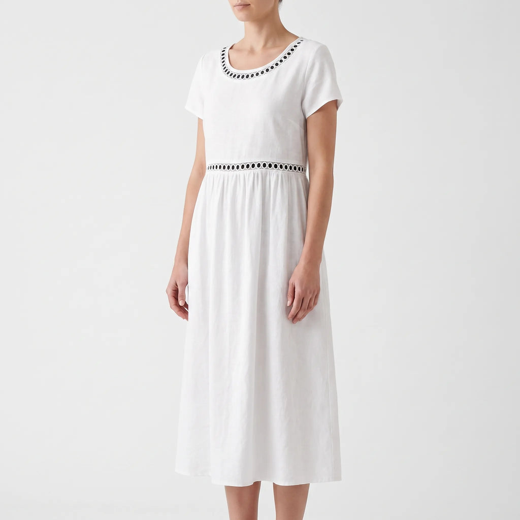 Luminara  - Short Sleeve Lace Midi Dress Summer Holidays