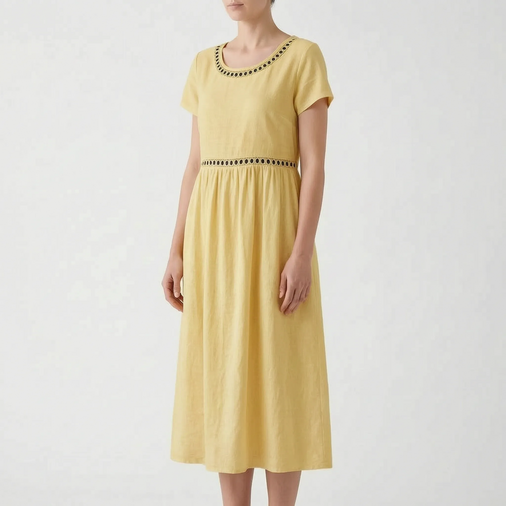 Luminara  - Short Sleeve Lace Midi Dress Summer Holidays