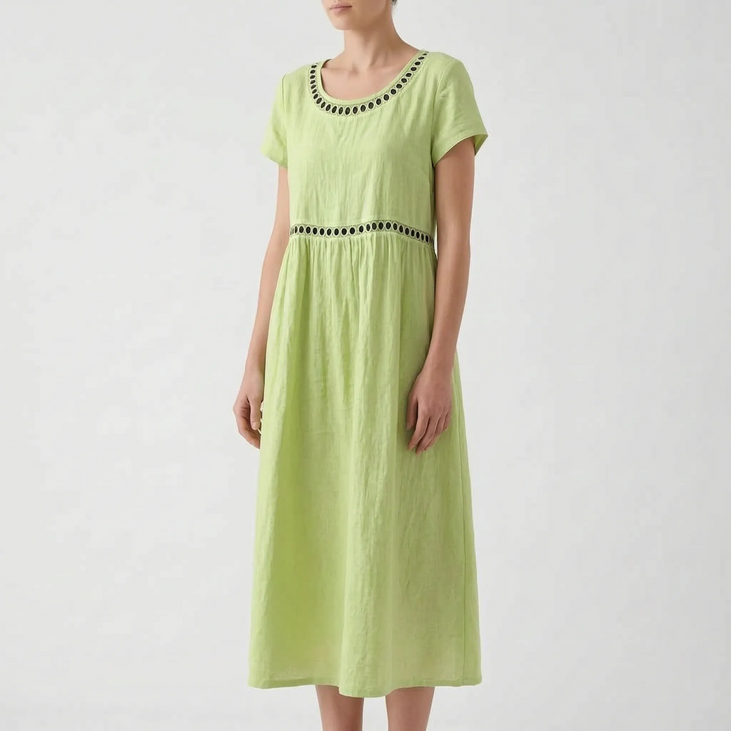 Luminara  - Short Sleeve Lace Midi Dress Summer Holidays