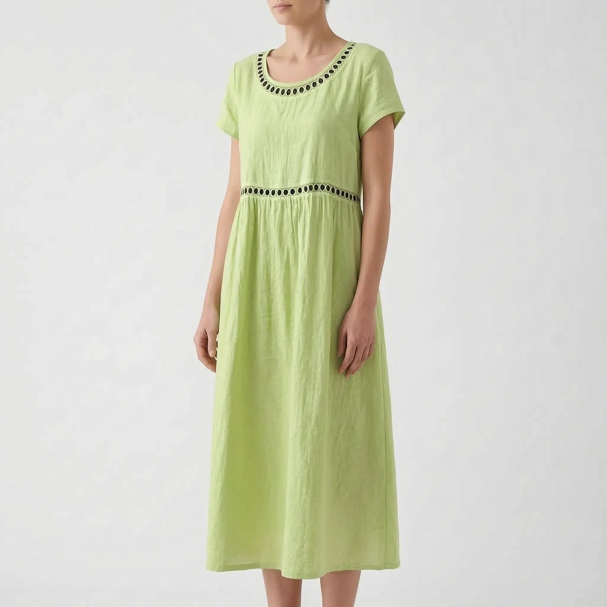 Luminara  - Short Sleeve Lace Midi Dress Summer Holidays