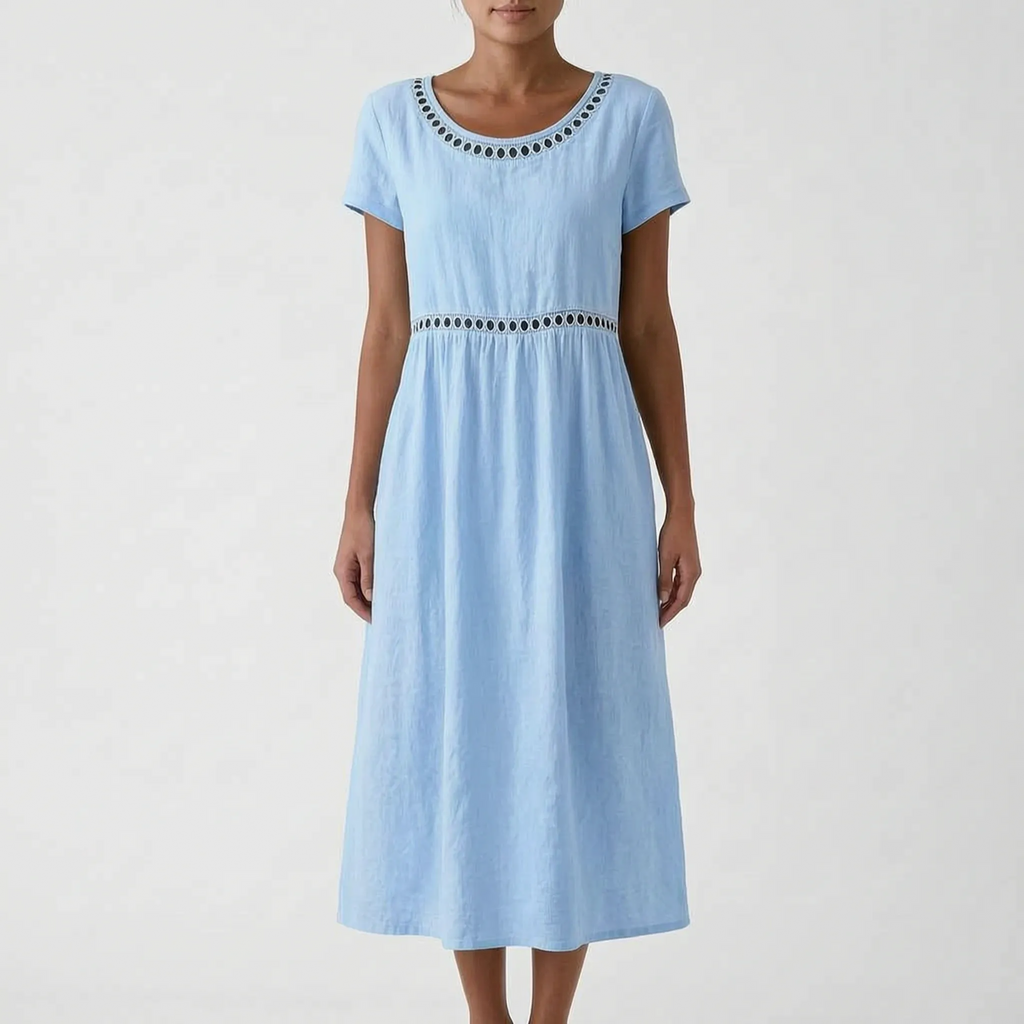 Luminara  - Short Sleeve Lace Midi Dress Summer Holidays