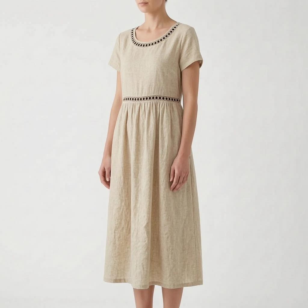 Luminara  - Short Sleeve Lace Midi Dress Summer Holidays