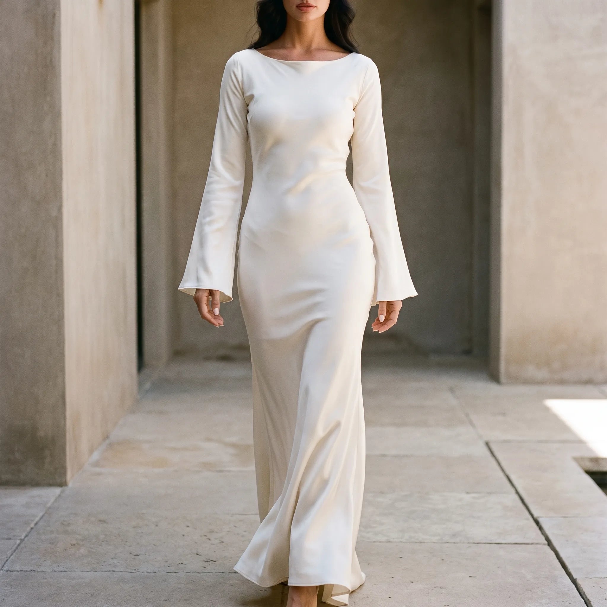 Luminia  - Long Sleeve Maxi Dress Attending Formal Events