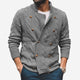 Men's cable knit cardigan with mock neck, button front and long sleeves