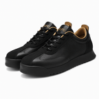 Low-top lace-up sneakers with textured side panels