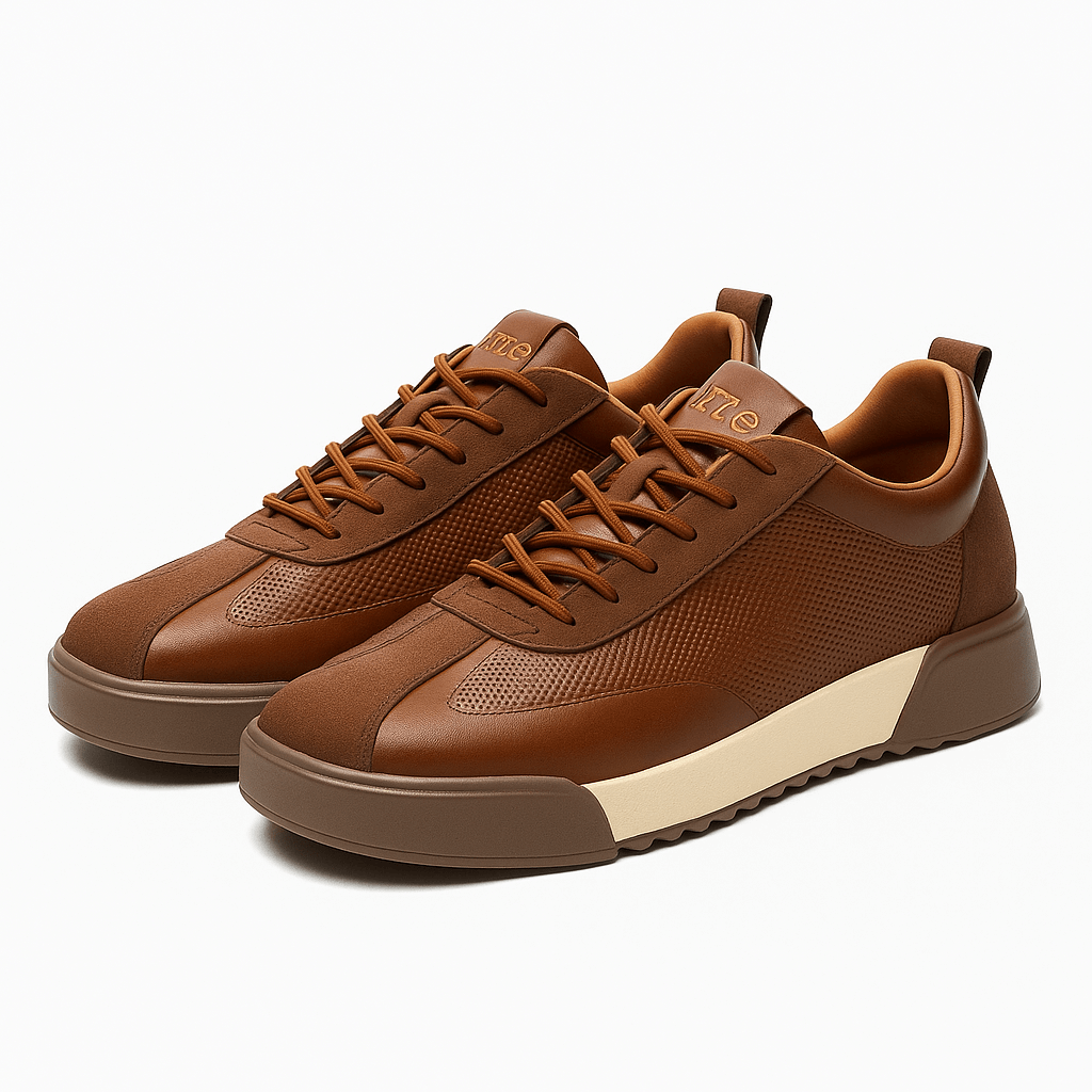 Low-top lace-up sneakers with textured side panels