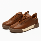 Low-top lace-up sneakers with textured side panels