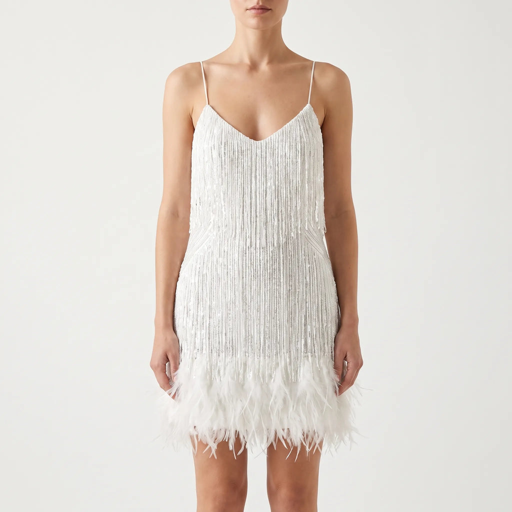 Lumiosa  - Fringed Mini Cocktail Dress Evening Party Wear