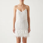 Lumiosa  - Fringed Mini Cocktail Dress Evening Party Wear