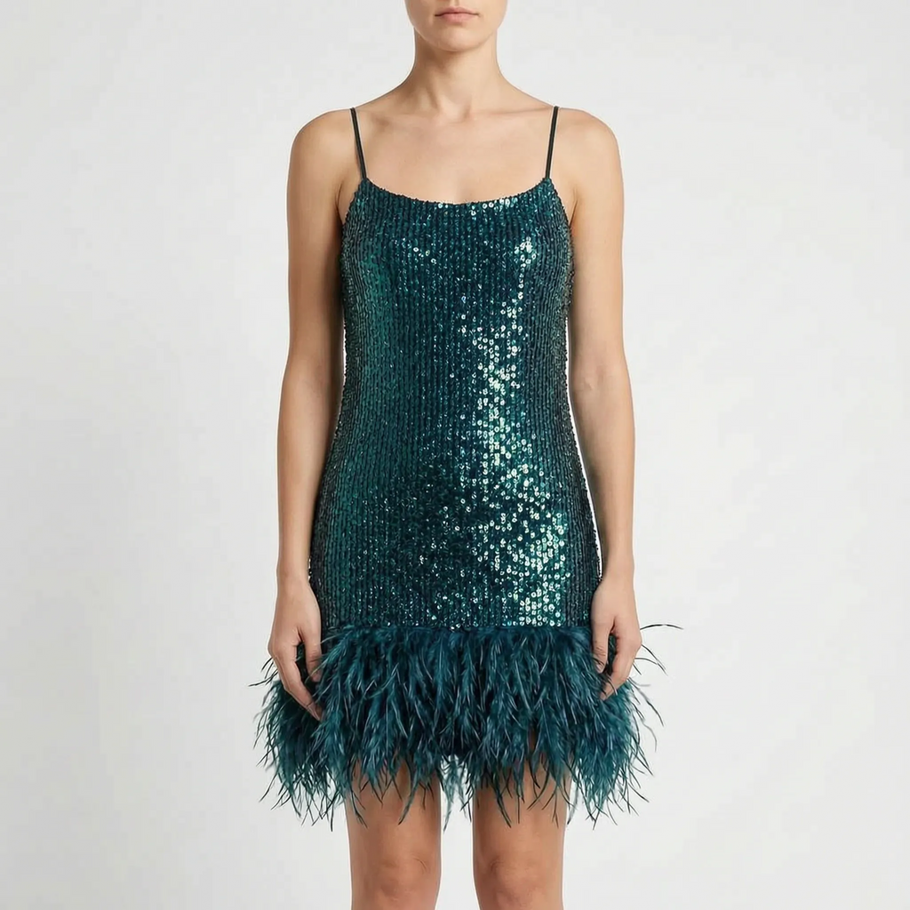 Lumiosa  - Fringed Mini Cocktail Dress Evening Party Wear