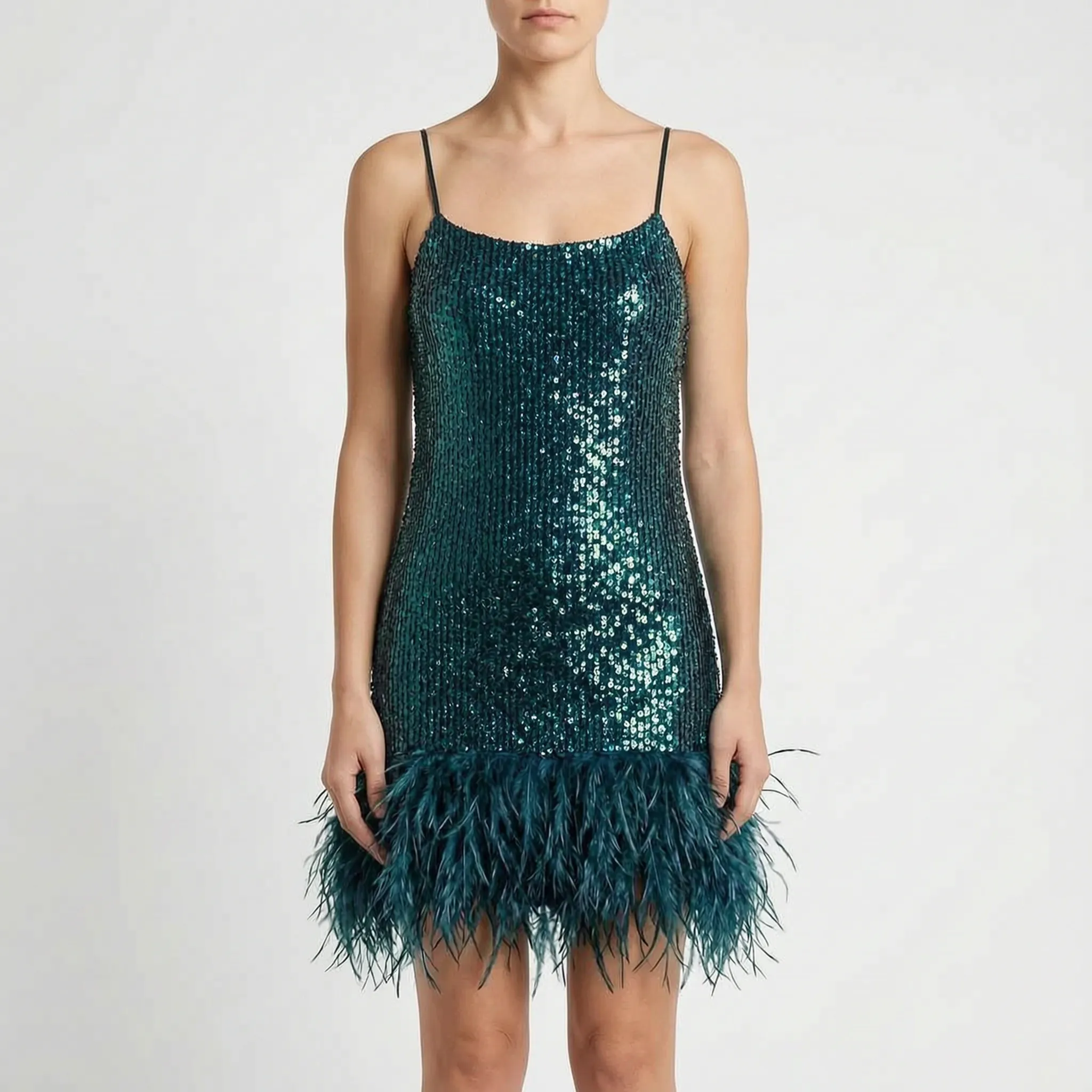 Lumiosa  - Fringed Mini Cocktail Dress Evening Party Wear