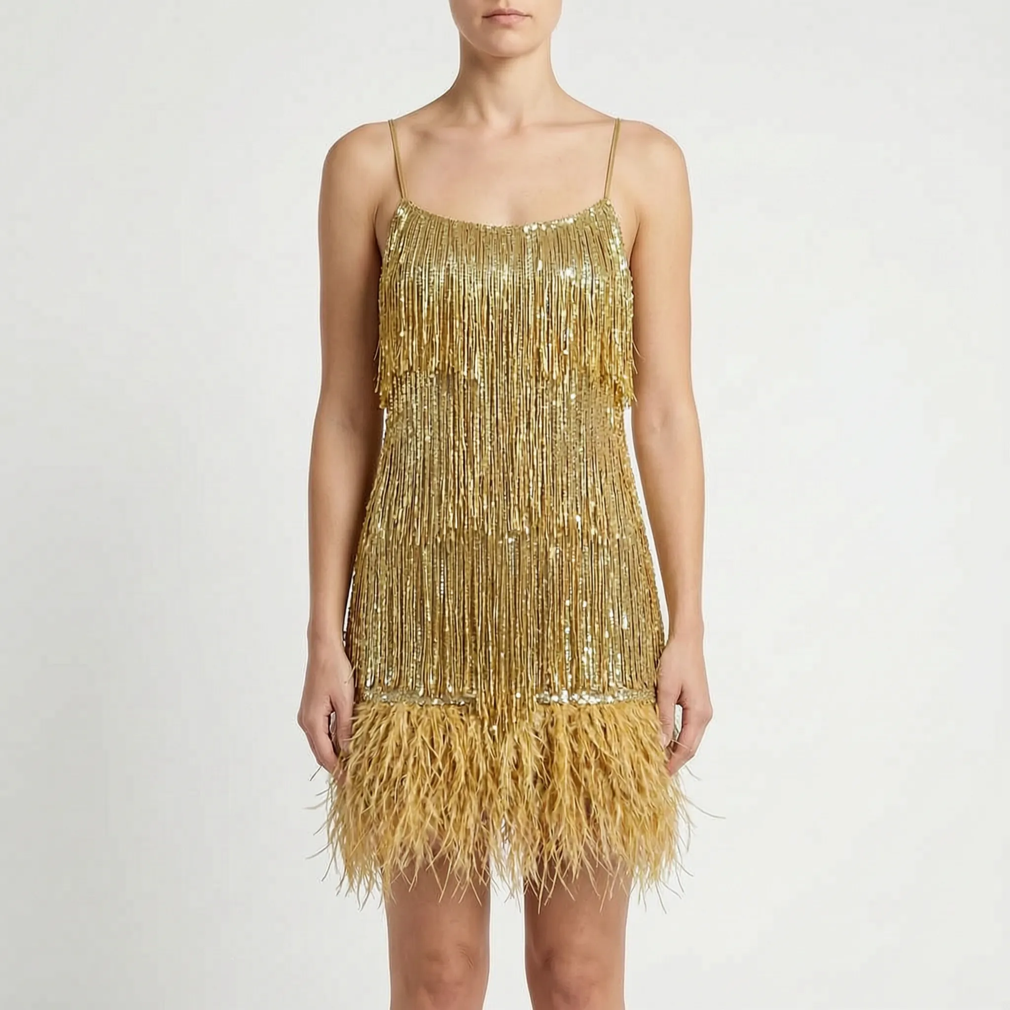 Lumiosa  - Fringed Mini Cocktail Dress Evening Party Wear