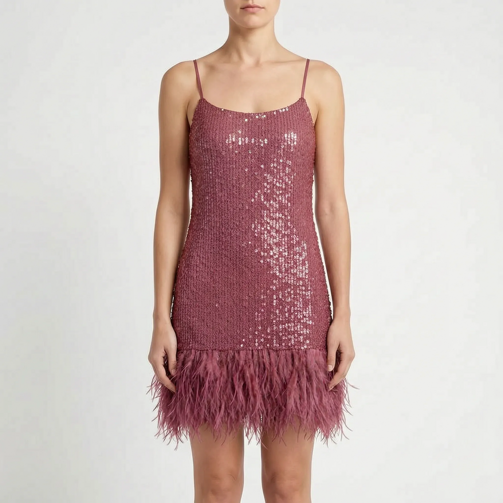 Lumiosa  - Fringed Mini Cocktail Dress Evening Party Wear