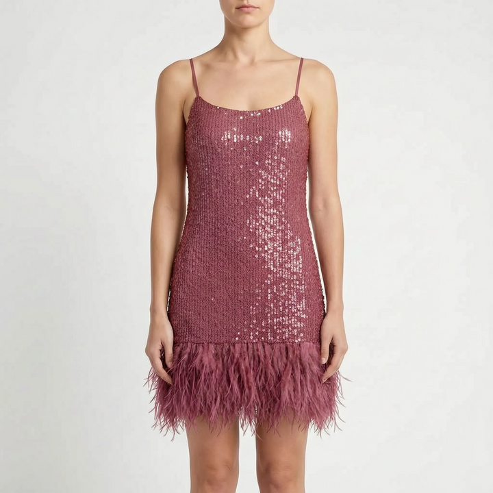 Lumiosa  - Fringed Mini Cocktail Dress Evening Party Wear