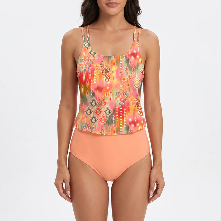 Lumisa  - High-Waisted Patterned Ladies Tankini Beach Holidays