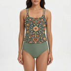 Lumisa  - High-Waisted Patterned Ladies Tankini Beach Holidays