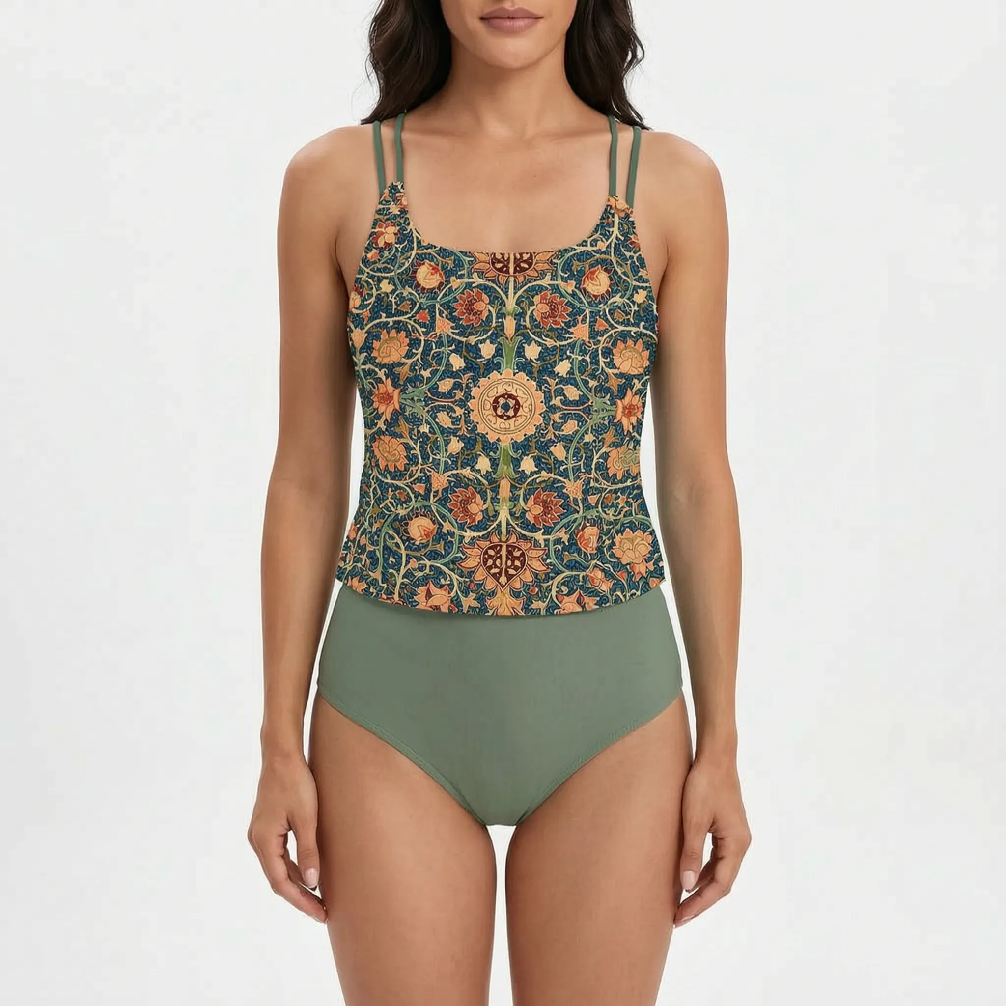 Lumisa  - High-Waisted Patterned Ladies Tankini Beach Holidays