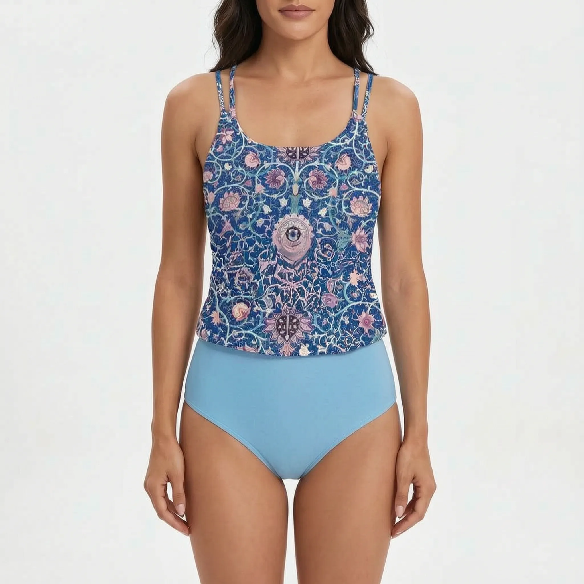 Lumisa  - High-Waisted Patterned Ladies Tankini Beach Holidays