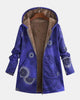 Women's blue mandala print hooded jacket with long sleeves