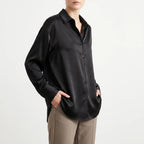 Lustra  - Long-Sleeved Button-Up Lustrous Blouse Office Wear Rotation