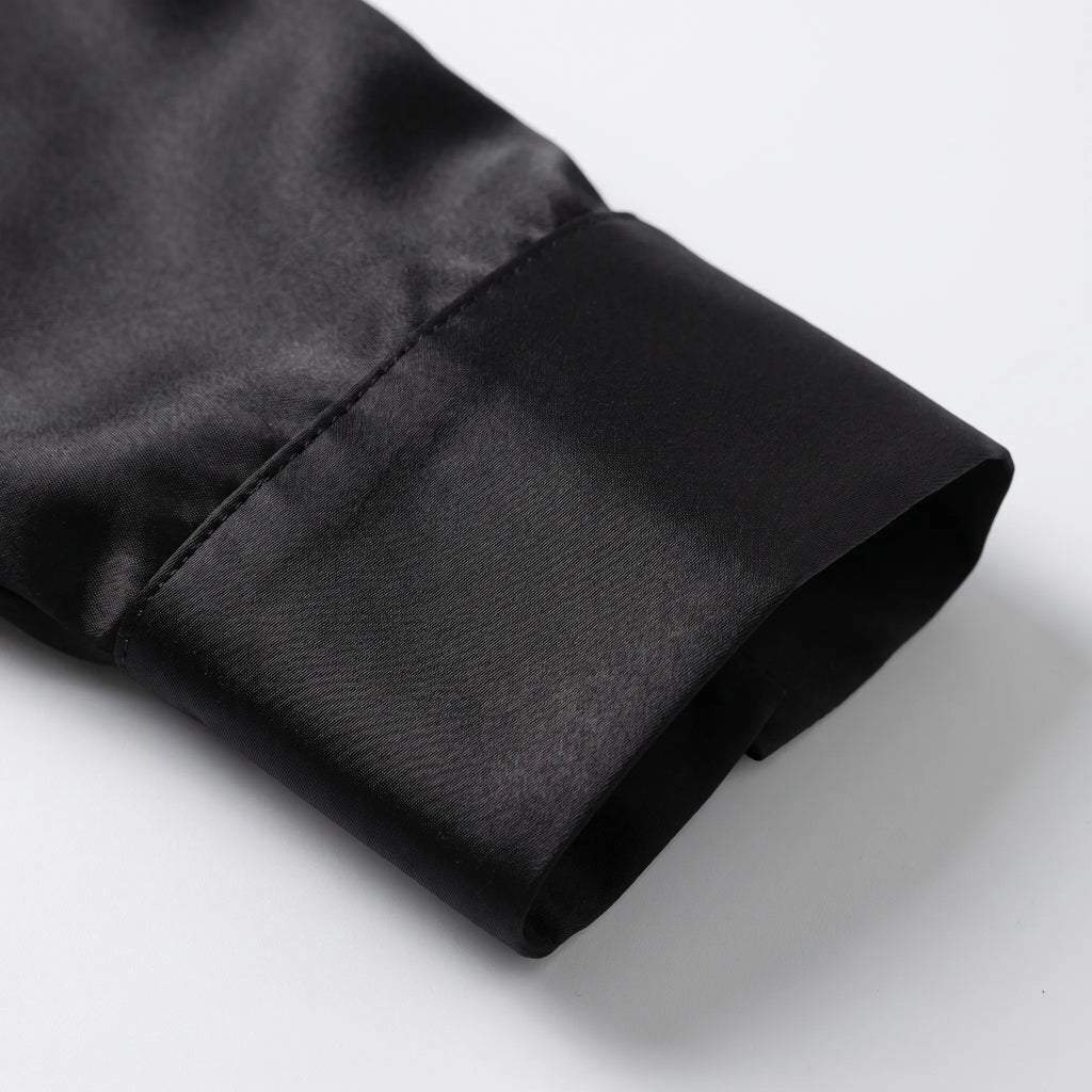 Lustra  - Long-Sleeved Button-Up Lustrous Blouse Office Wear Rotation