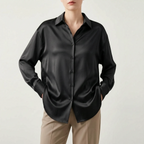 Lustra  - Long-Sleeved Button-Up Lustrous Blouse Office Wear Rotation