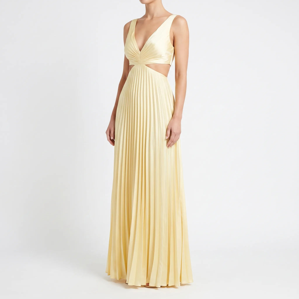 Lustria - Lustrous Pleated Evening Dress