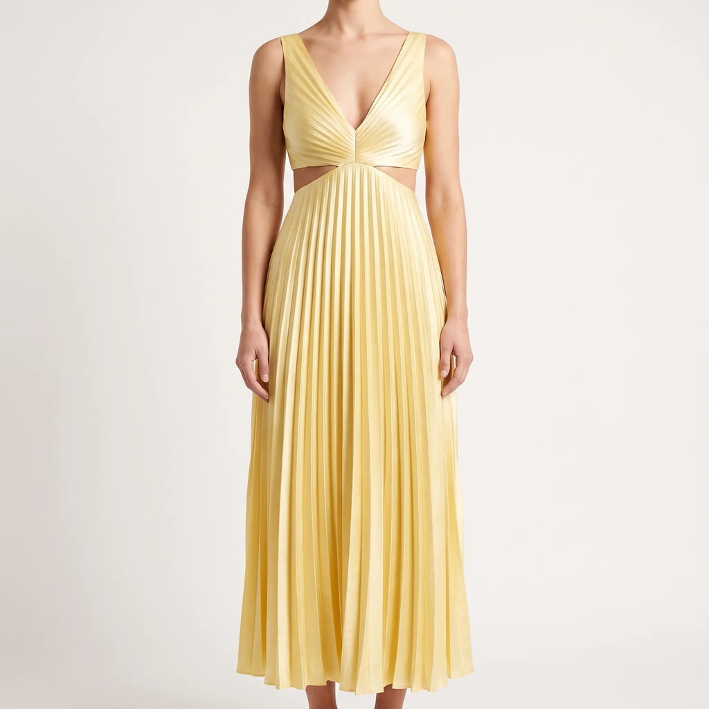 Lustria - Lustrous Pleated Evening Dress