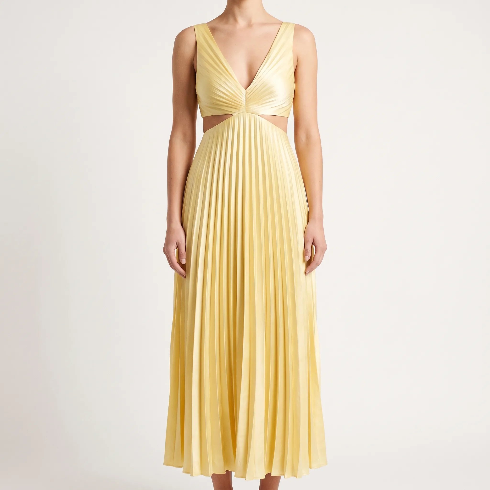 Lustria - Lustrous Pleated Evening Dress