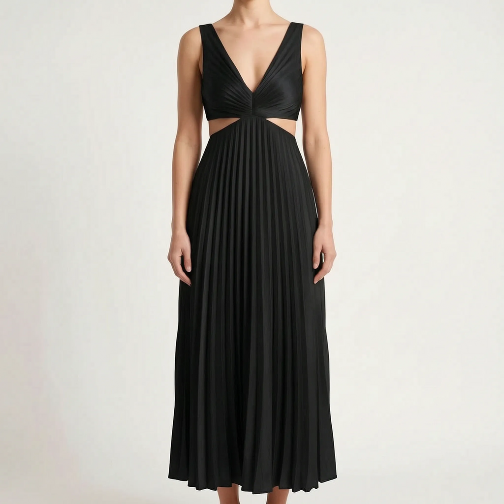 Lustria - Lustrous Pleated Evening Dress
