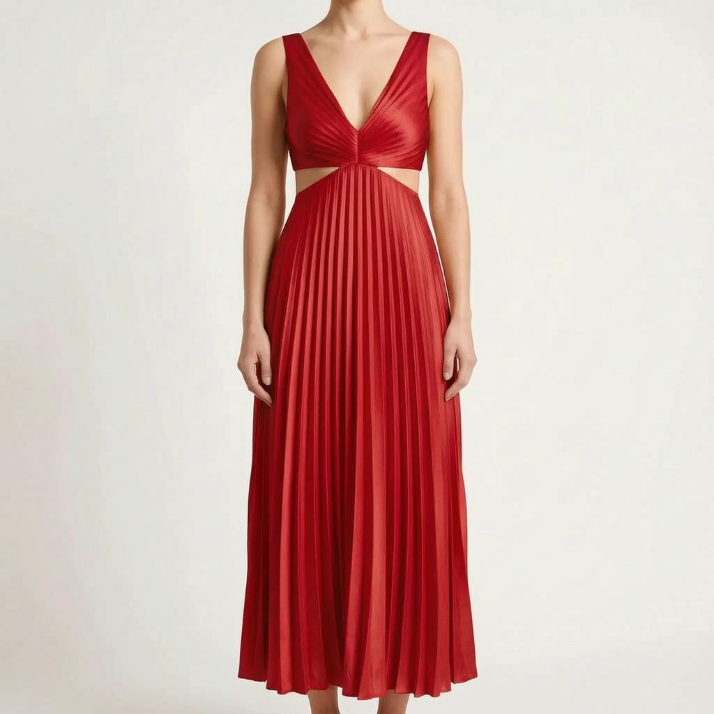 Lustria - Lustrous Pleated Evening Dress