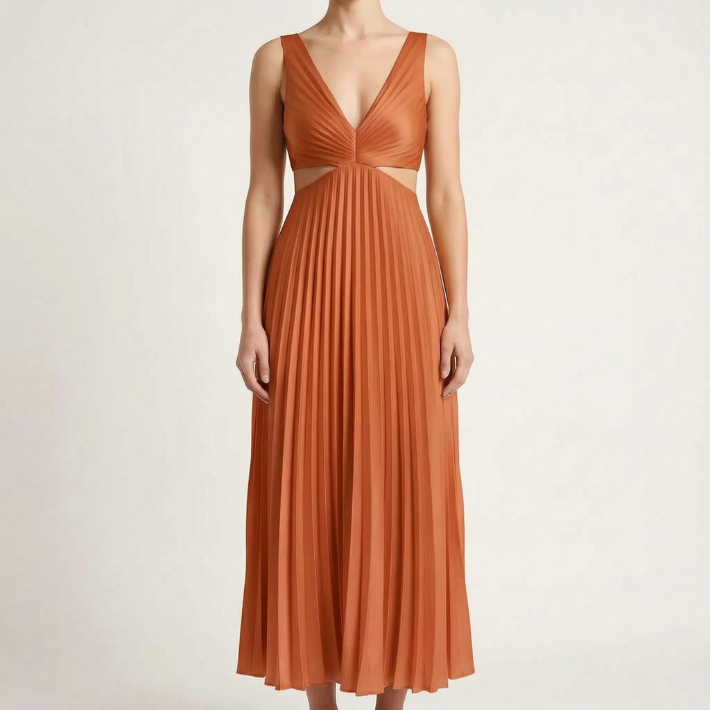 Lustria - Lustrous Pleated Evening Dress