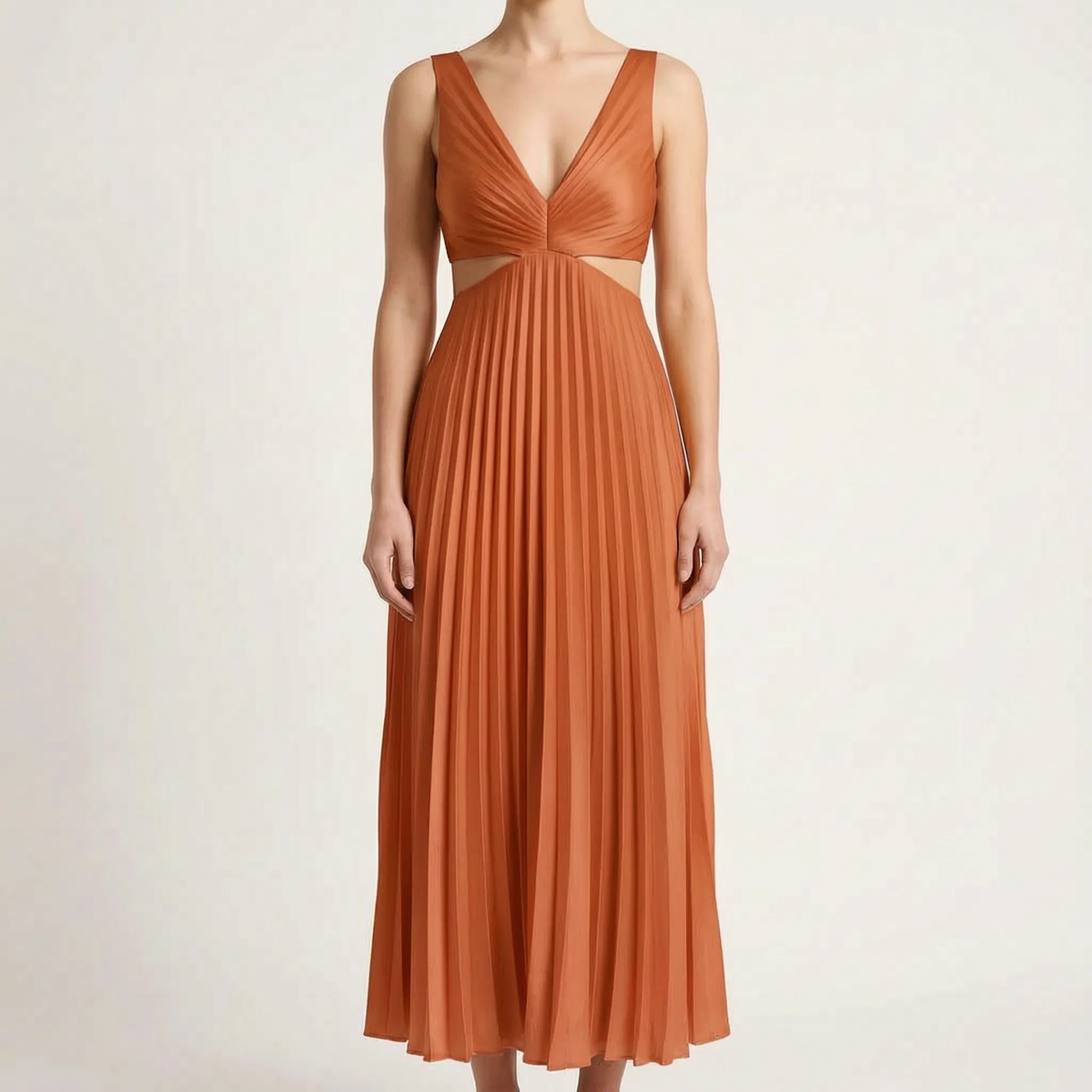 Lustria - Lustrous Pleated Evening Dress