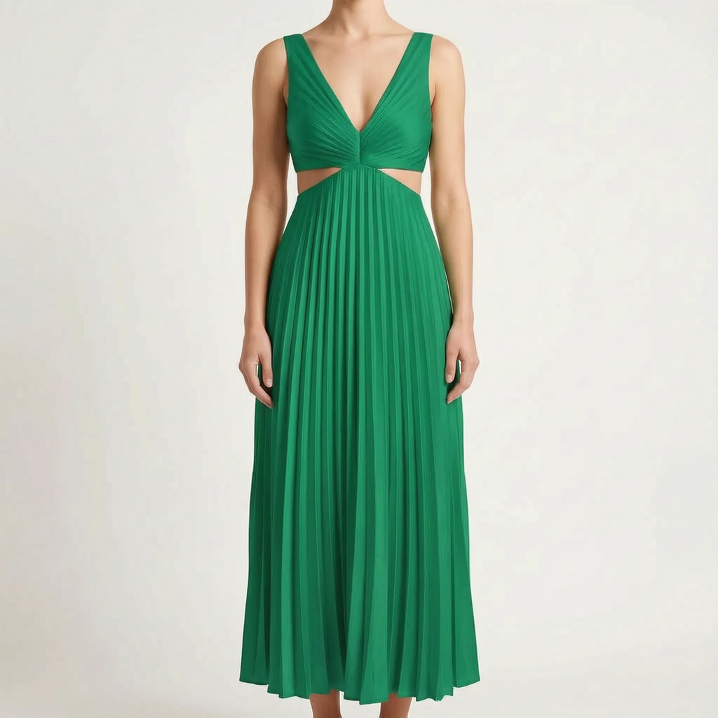 Lustria - Lustrous Pleated Evening Dress