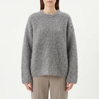 Women's textured round-neck jumper with long sleeves