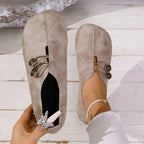 Round toe casual shoes with crossed lace detail