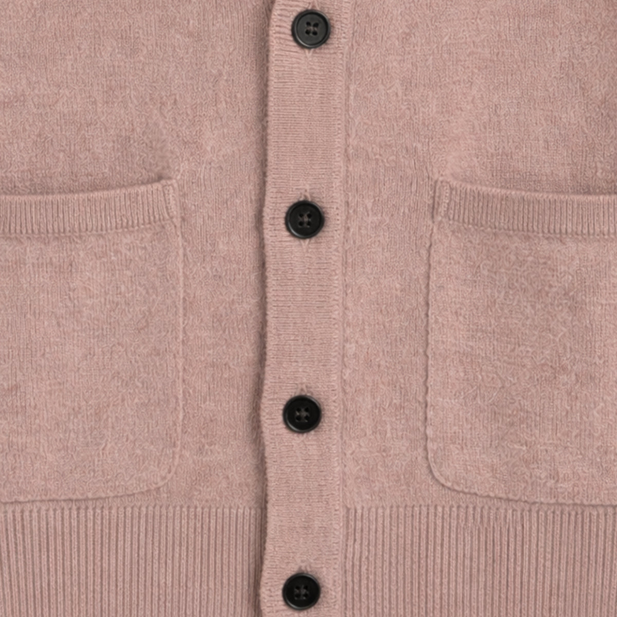 Men's V-neck button cardigan with long sleeves and front patch pockets
