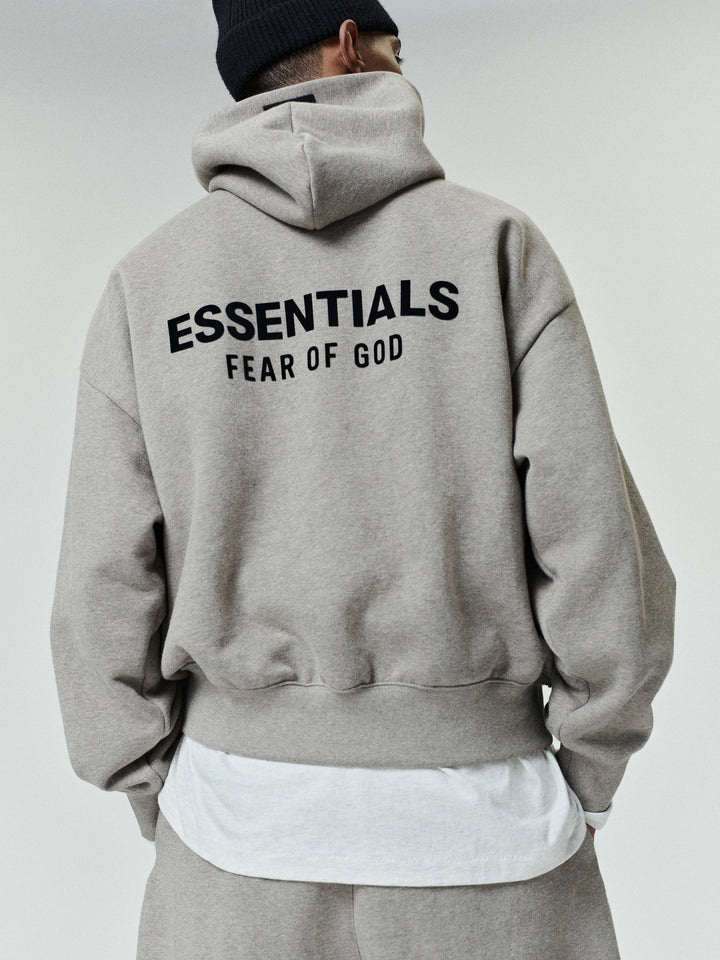 Men's heathered classic hoodie with kangaroo pocket